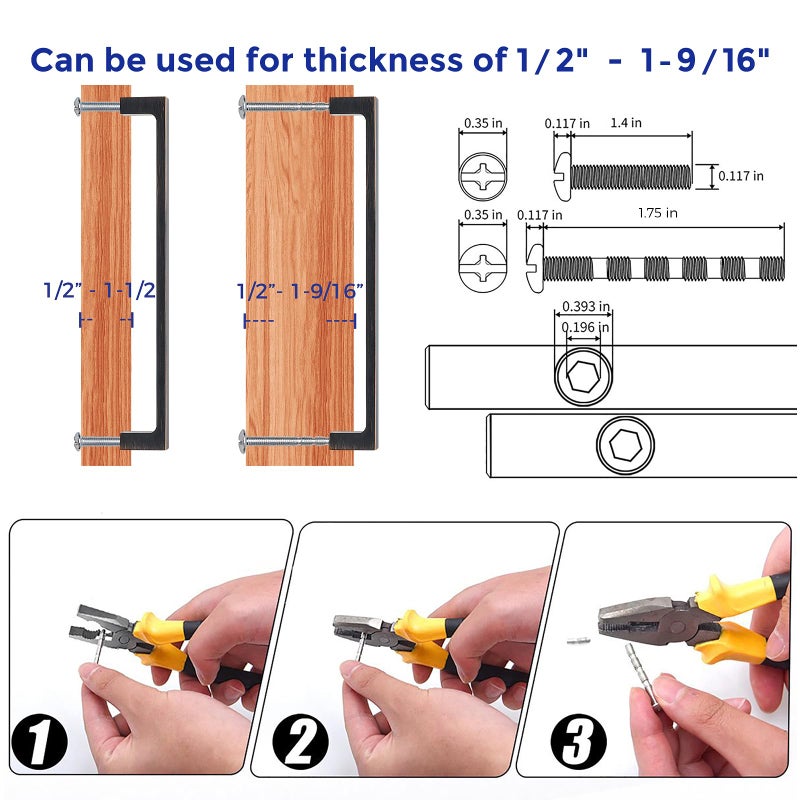 Ravinte 25 Pack Solid 7-1/2 Inch Kitchen Square Cabinet Handles Oil-Rubbed Bronze Cabinet Pulls Drawer Pulls Kitchen Cabinet Hardware Kitchen Handles - Image 4